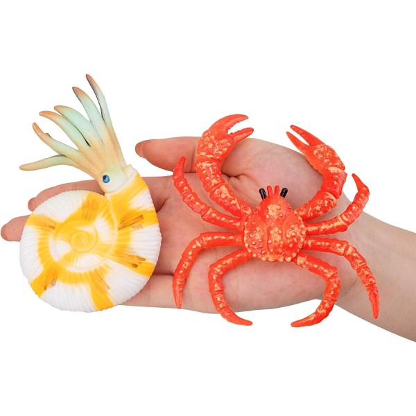8st Plast Havsdjursfigurer Badleksak med krabba