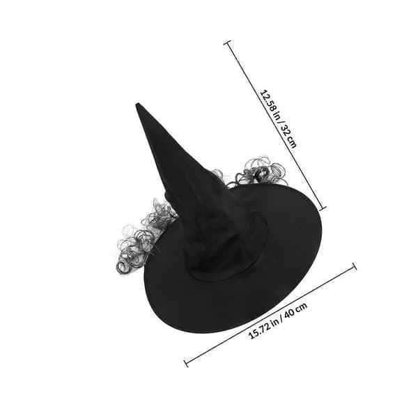 Stilfuld heksehat sort heksehat dekoration til Halloween A