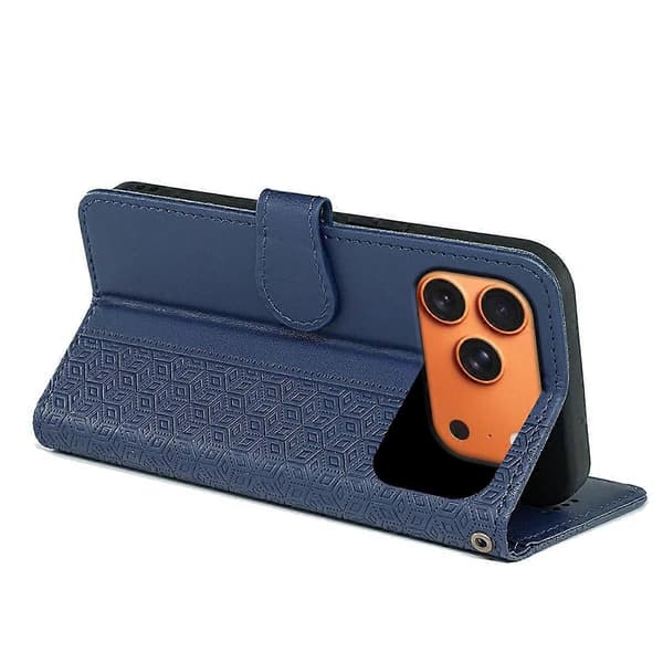 Til iPhone 17 Pro Max Pung Telefoncover Mønster Præget Læder Flip Cover
