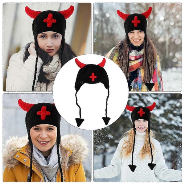 Halloween Wear 1 st Prank Stickade Öronlappar Mössa A