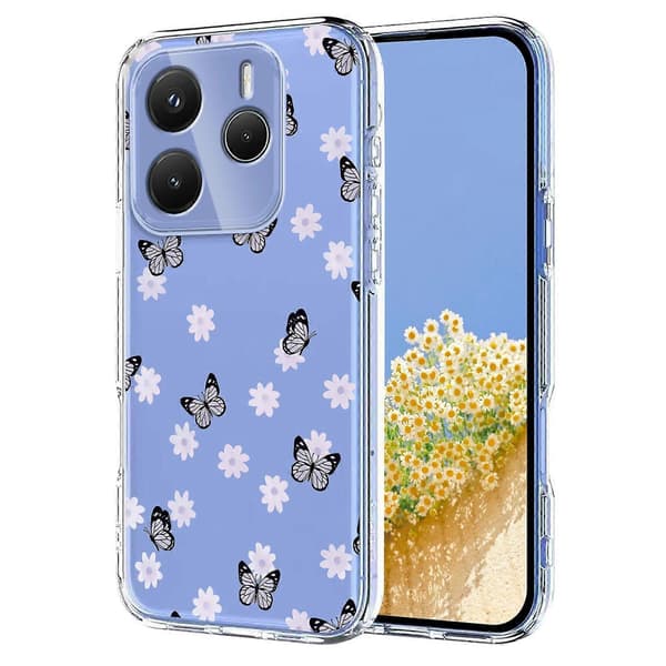 Blommönster Målat TPU-telefonfodral för Redmi Note 14 5G / Poco M7 Pro 5G