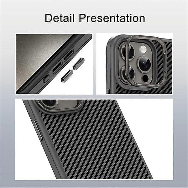 IPAKY Kompatibel med iPhone 14 Pro Max Skal Kolfibertextur Slimmat TPU Mobilskal A