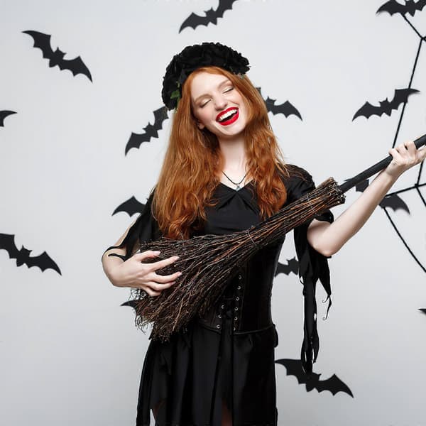 Halloween-huntu ruusukoristeella, musta kuvio A