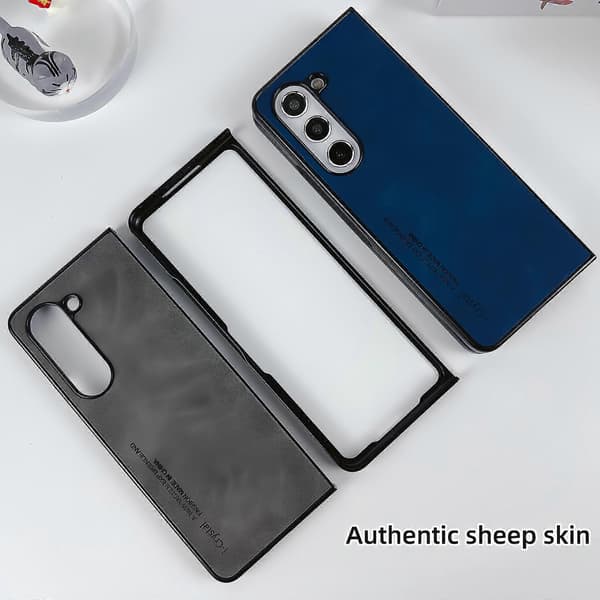 i.Crystal Lambskin Vikbart Telefonfodral för Samsung Galaxy Z Fold3 5G