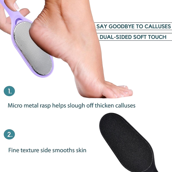 2kpl Jalkaviila Kaksipuolinen Jalkojen Scrubber Foot Care pedikyyri