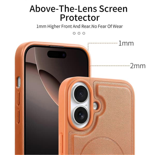 For iPhone 16 Plus Magnetisk Deksel CASENEO Håndleddsrem PU-skinn + PC Støtsikkert Telefondeksel
