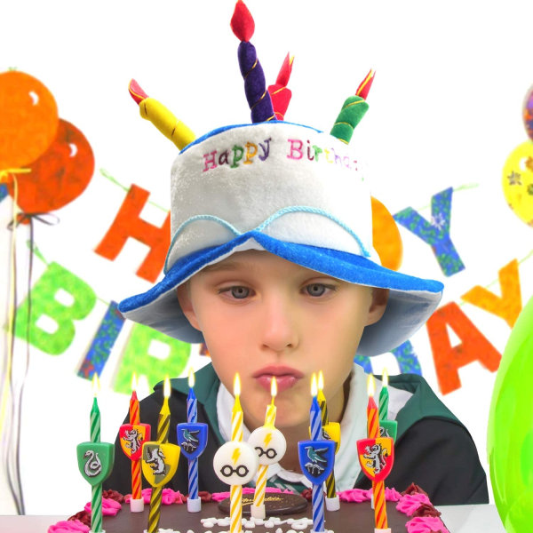 Plys Happy Birthday Kage Hat - Unisex Voksen Størrelse Fancy Dress Pa