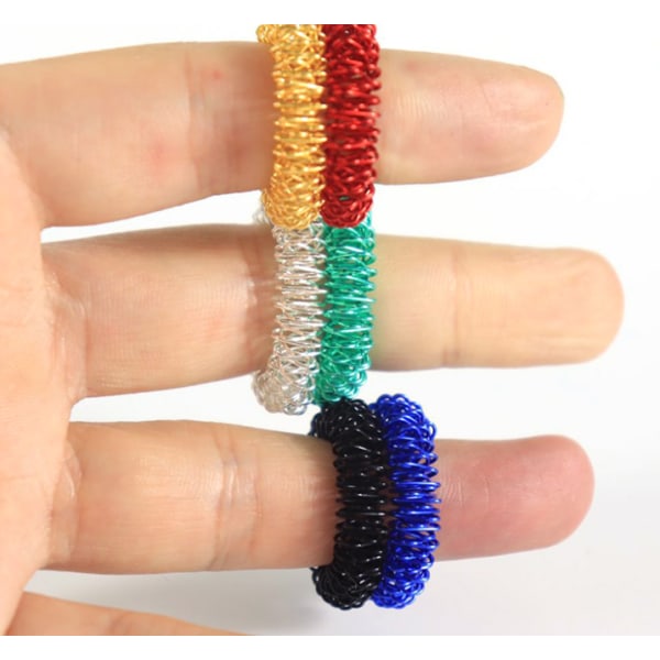 Piggete sensoriske fingerringer (pakke med 10) - Flott piggete fidget