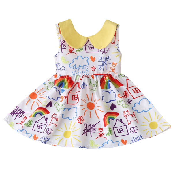 Toddler Baby Girl Dress Små barn Sommarklänningar Flickor Comfy S