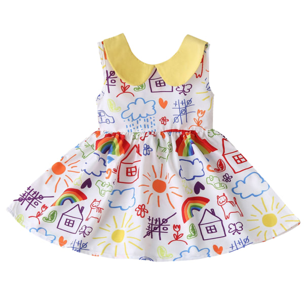 Toddler Baby Girl Klänning Little Kids Sommarklänningar Flickor Comfy S