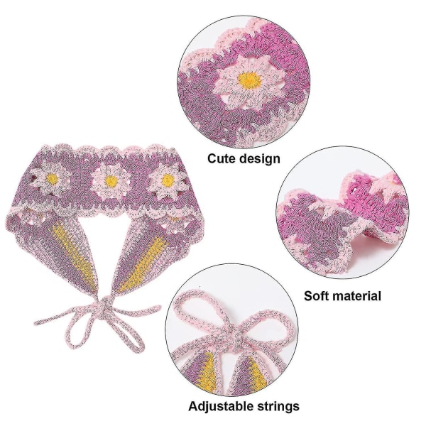 3 stk/pakke Heklede pannebånd for kvinner, håndlagde strikkede hår