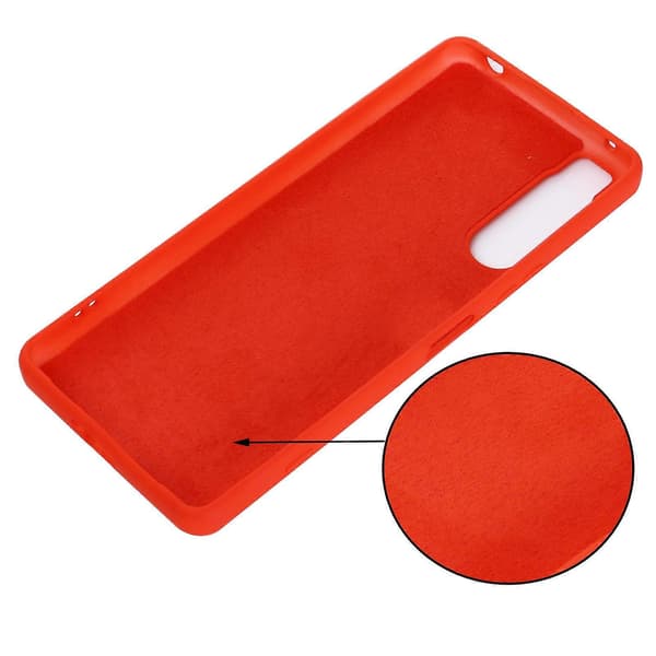 Til Sony Xperia 5 IV Solid Color Liquid Silicone Dropproof Full Coverage Protective CaseRed