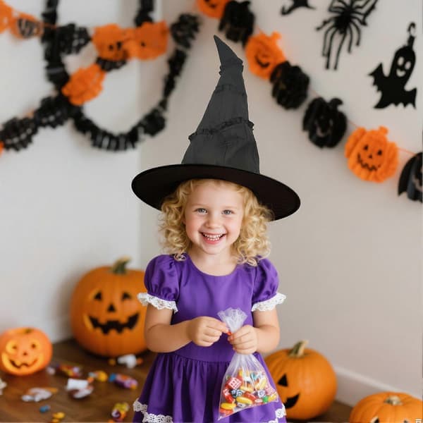 Halloweenfest Häxhatt för Kvinnor och Maskerade Evenemang A