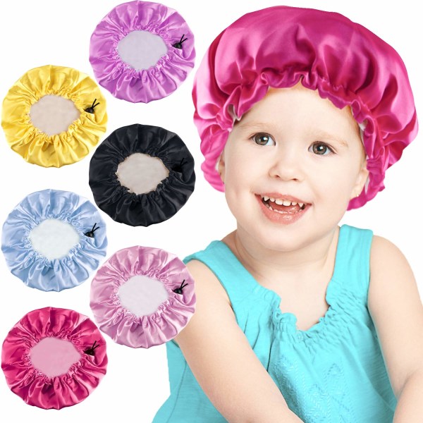 Duufin 6 Stk Kids Bonnet Toddler Hair Bonnet Satin Sove Bonn