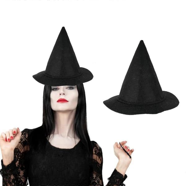 Halloween Troldmandshat Sorte Hekse Heksehat Heksehuer Mode Spids Hat Halloween Cosplay Kostumer Tilbehør lille A