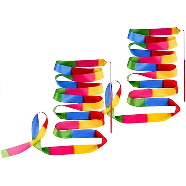 Dansbånd for barn for jenter 15 cm håndtak Multi dansende kreativ moro 2 stk A