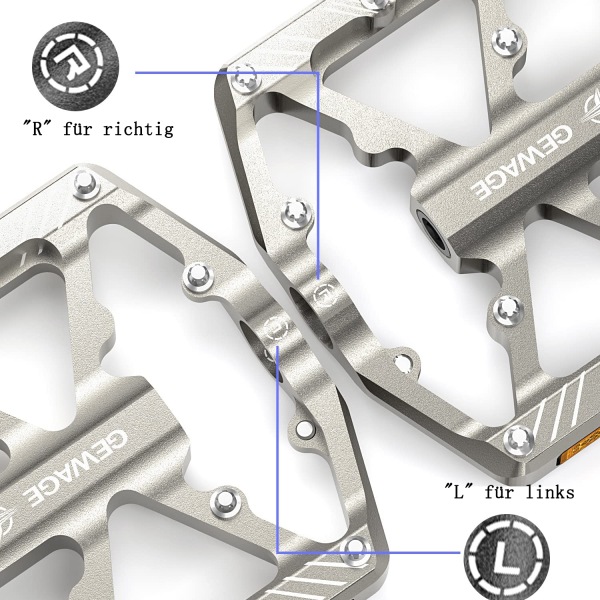 Cykelpedaler med refleksstriber, 3 forseglede lejer, skridsikker CNC-aluminium cykelplatform, 9/16 tommer pedaler til racercykel, MTB, E-cykel.