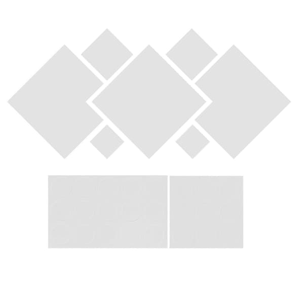 Rombformad 3-dimensionell väggdekal Väggdekor Vardagsrum Soffsängdekorationer (Silver) A