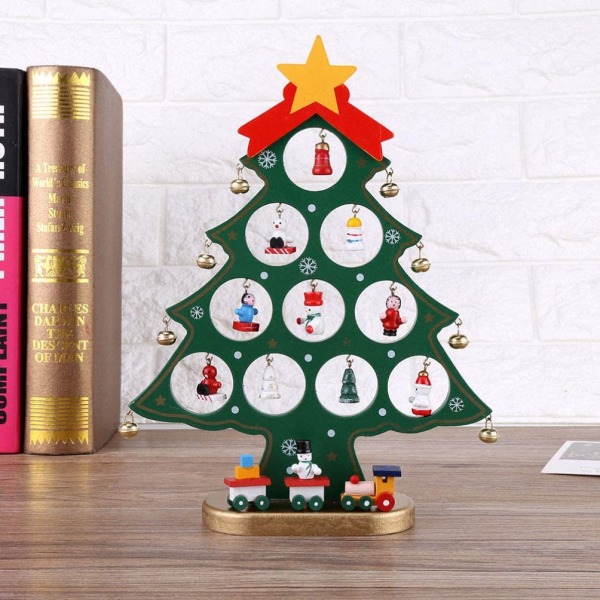 Wooden christmas tree decorations christmas table desk tree