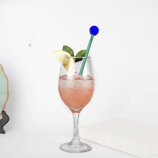 5 kpl lasisia maitopuikkoja cocktailjuomiin, värillinen sekoitin