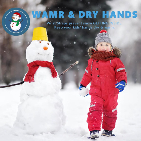 Lasten lumihanskat pojille, tytöille, talvella vedenpitävät eristetyt lapset