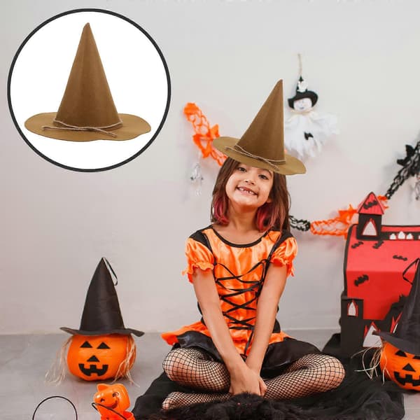 Lysebrun fugleskræmmerhat til Halloween Cosplay Filtmateriale A