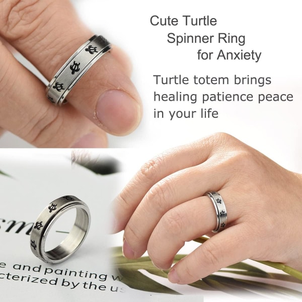 Søt Turtle Spinner Ring for kvinner Angst Relief Rings Angst