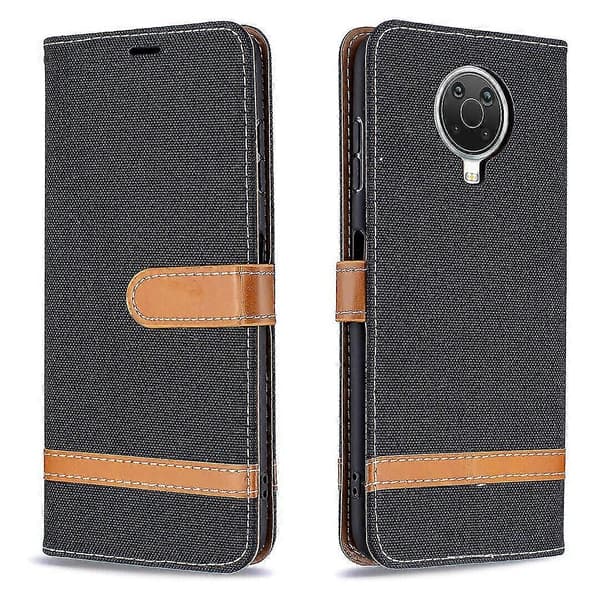 Telefonfodral Vikbart läderfodral för Nokia G20/g10 svarta jeans