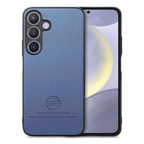 Telefonfodral i twilltyg med läderbaksida för Samsung Galaxy S25+ 5G