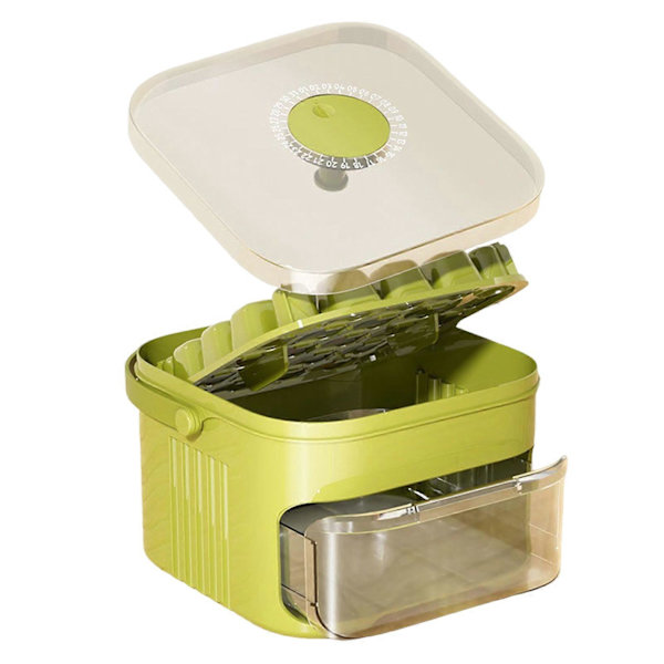 Press Type Ice Cubes Tray With Bin Lid Scoop Easy Release Stackable Silicone Ice Maker Large Capacity A