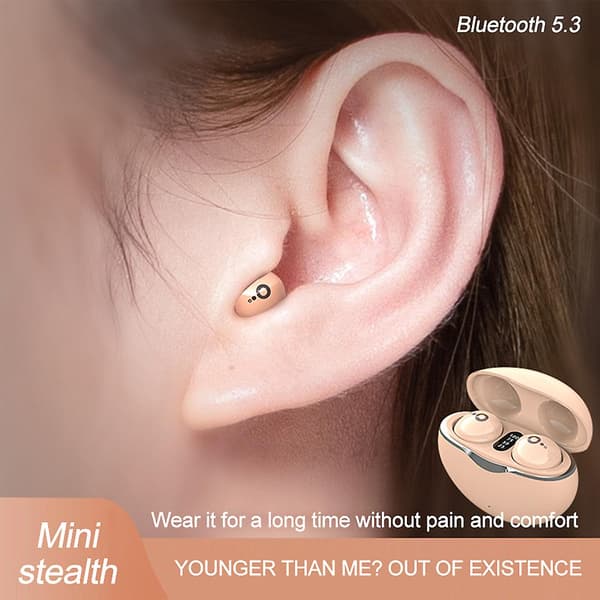 Mini usynlige Bluetooth-kompatible hodetelefoner Multifunksjonelt bærbart hodesett for trening og jogging A