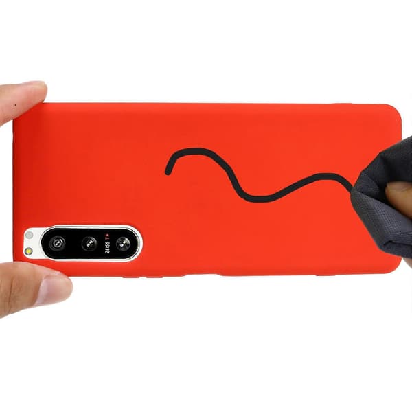 Til Sony Xperia 5 IV Solid Color Liquid Silicone Dropproof Full Coverage Protective CaseRed