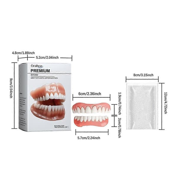 Soft-Dentures Relines Kit for Men Women Realistics Looking Comfort Teeth Replacement for Jobs Interview A