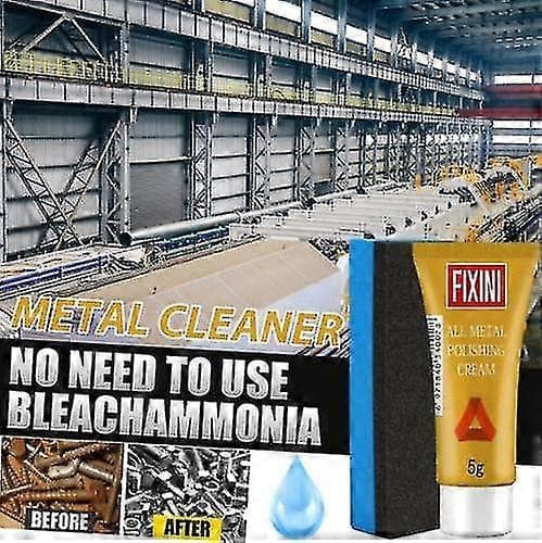 Metallpoleringskrem Multifunksjonell rustfritt stål keramisk pasta rustfjerner med svamp (3 stk) A
