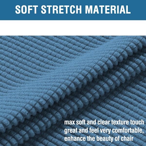 Stolskydd för Matsalsstolar, Omfattande Skydd Stretch Matsalsstolsöverdrag, Dammblå Spandex Texturerat Jacquardtyg, Stolsöverdrag för
