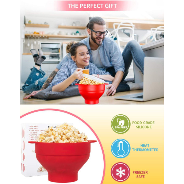 Popcorn Popper, Mikrobølgesikker, Silikone Popcorn Maker Og
