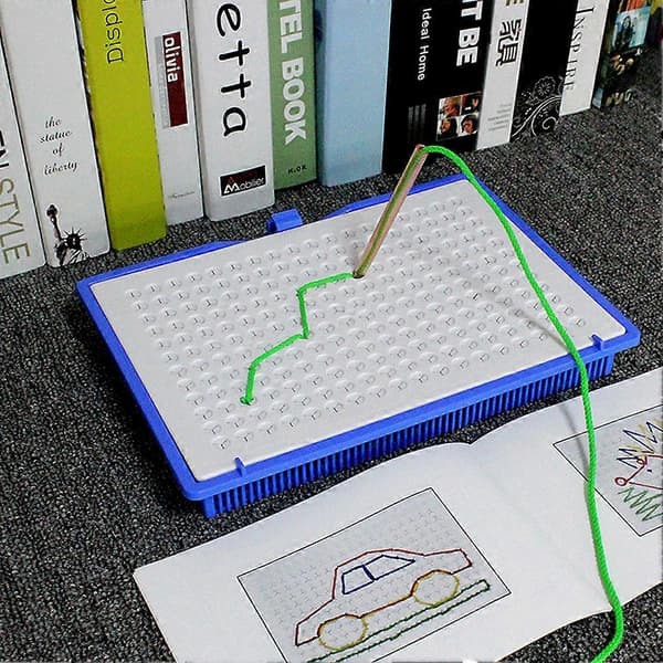 Barn 3D String Art Kit med färgade rep Pedagogisk vävning Ritbräda Kit Present till barn A