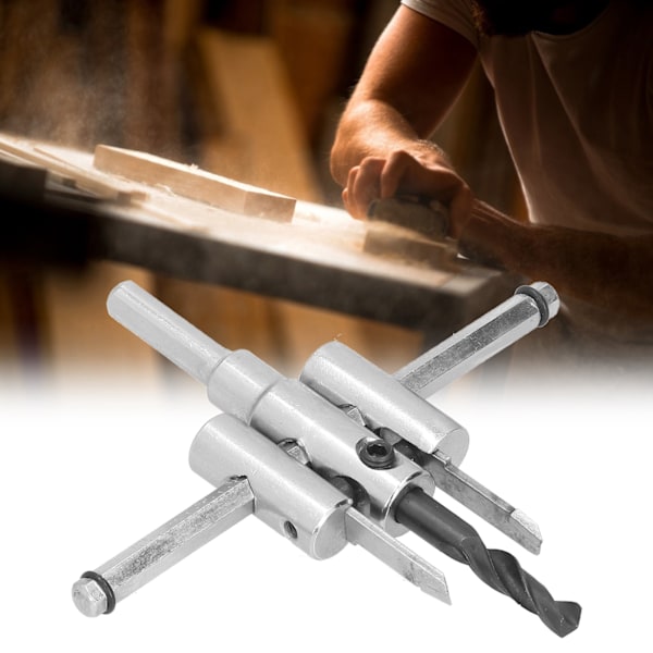 Justerbar Sirkel Hullsagersett Trebor Bit Rund Kapping Trebearbeiding DIY Verktøy 40‑120mm