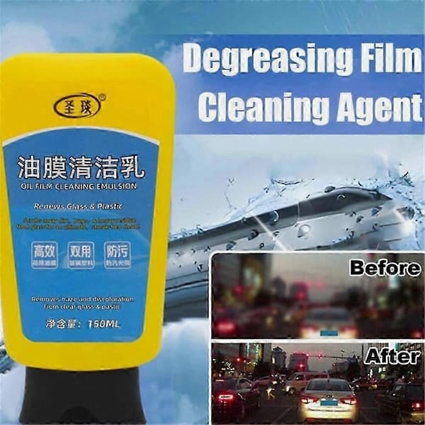 3-pack oljefilmsrengöringsemulsion för effektiv avfettning av glas och ytor A