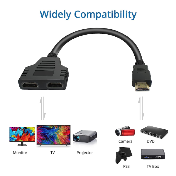 HDMI Splitter Adapter Kabel - HDMI Splitter 1 In 2 Out HDMI