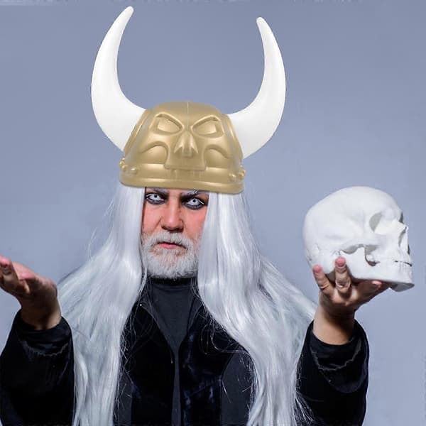 Viking Horned Plastic Hat til Voksen Halloween Kostume A