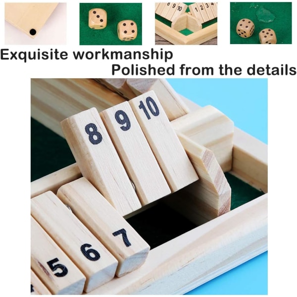 Stäng lådan tärningsspel, trä familj matematik spel, jul