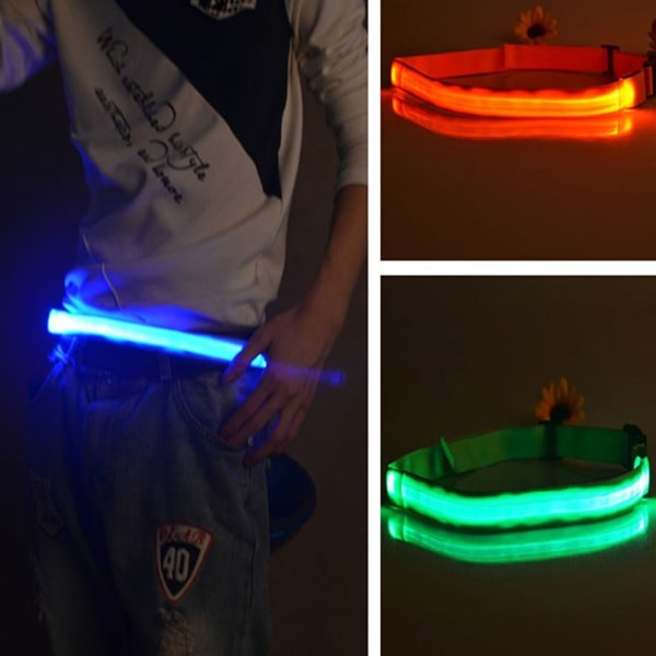 USB-laddningsbar LED-bälte, cykel- och bergsklättringstillbehör