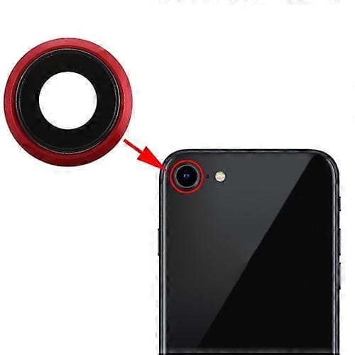 Bagkameraramme med objektivdæksel til iPhone 8 (rød)