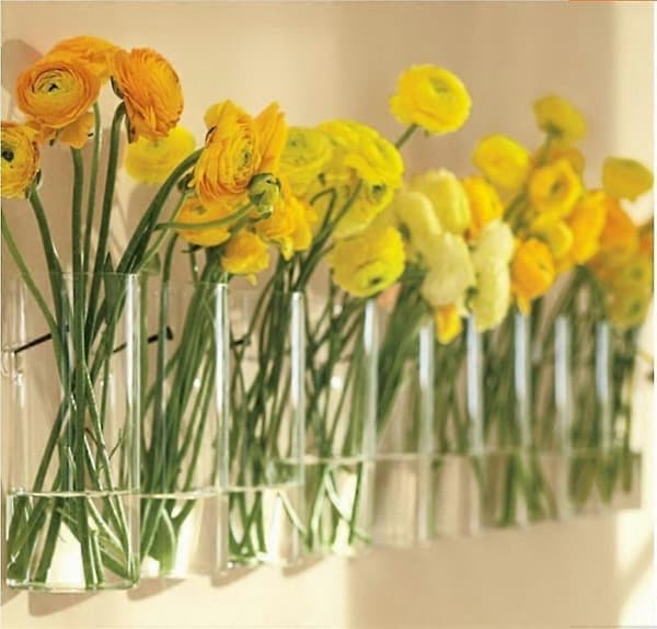 Cylinder Glas Väggvas Flaskvaser för Växt Blomma Hem Rum Dekoration