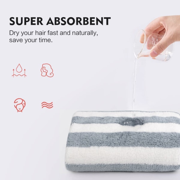 3-pak mikrofiber hårhåndklædeindpakning Superabsorberende hårturban