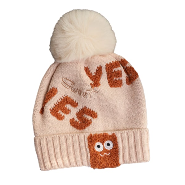Vinterkabelstickad Pom Beanie Hat, Kids Hat