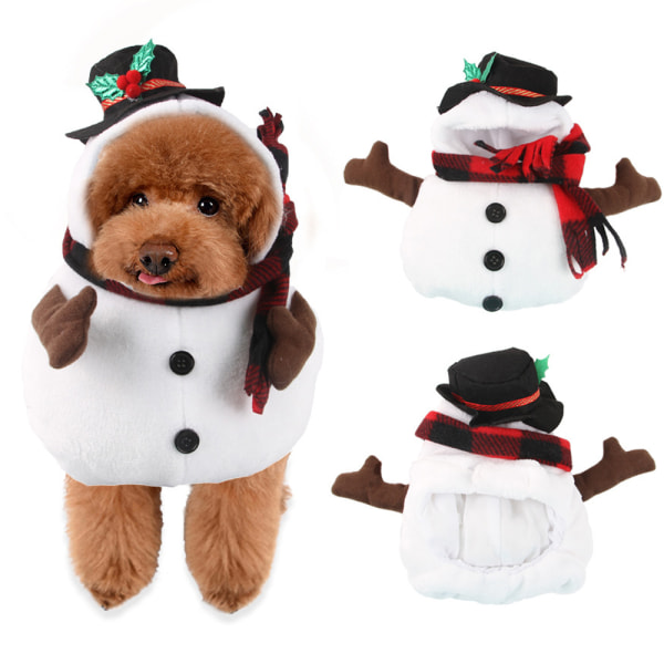 Kjæledyr snømann kostyme hund katt morsomt kostyme kjæledyr oppreist kostyme