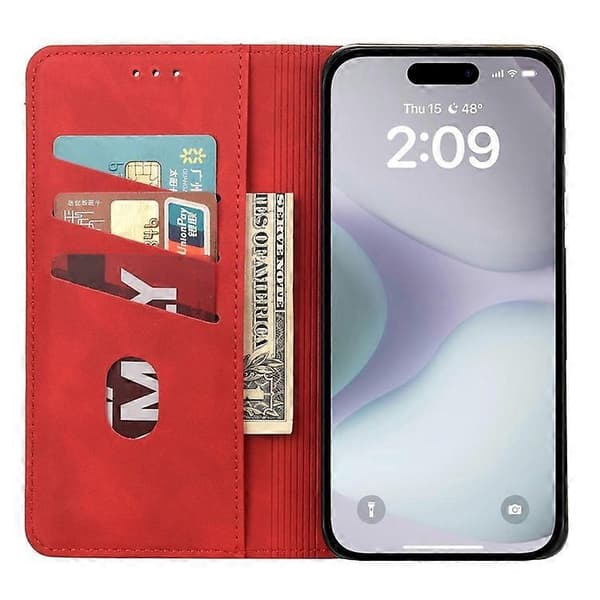 Kompatibel med iPhone 16 Plus Fodral PU Läder Stötsäkert Skydd Plånboksfodral A