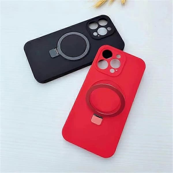 Kompatibel med iPhone 13 Pro-fodral Kompatibel med MagSafe Flytande Silikon Ring Kickstand Telefonfodral A